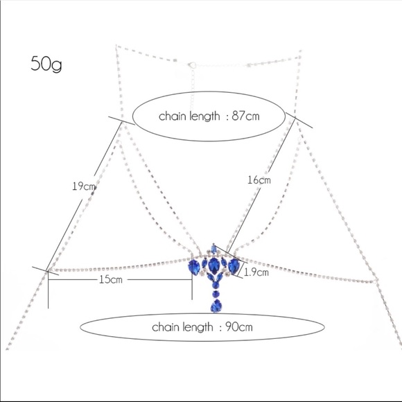 Sexy crystal body jewelry chain cage bra harness - Picture 4 of 7